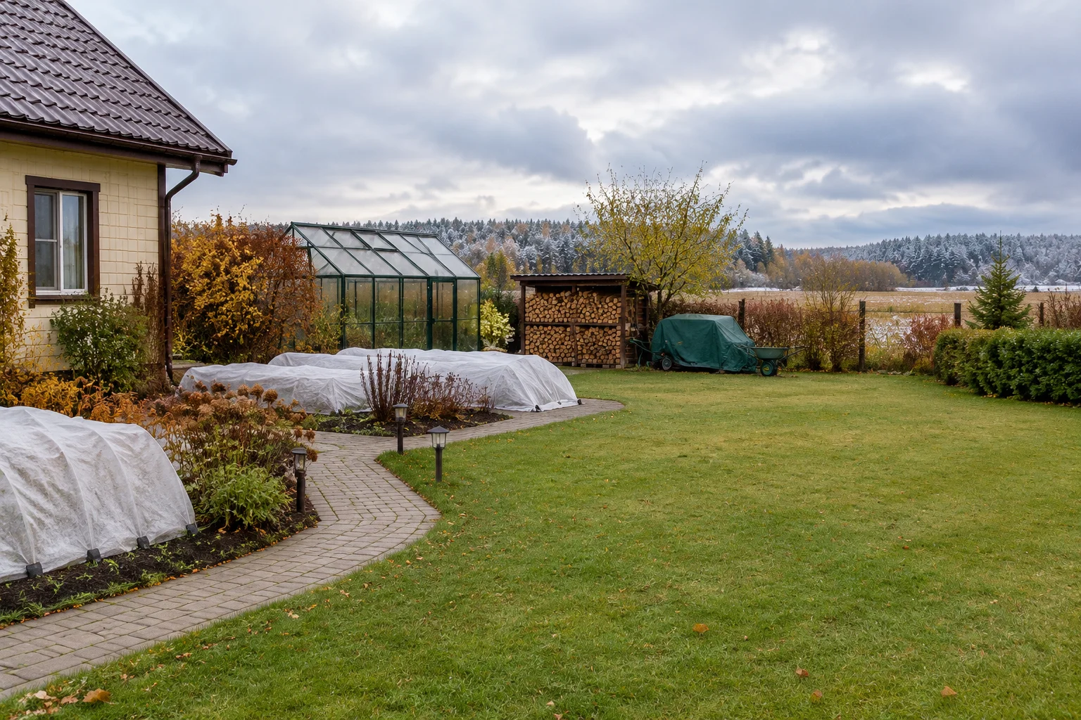 Зоны участка после осенней подготовки