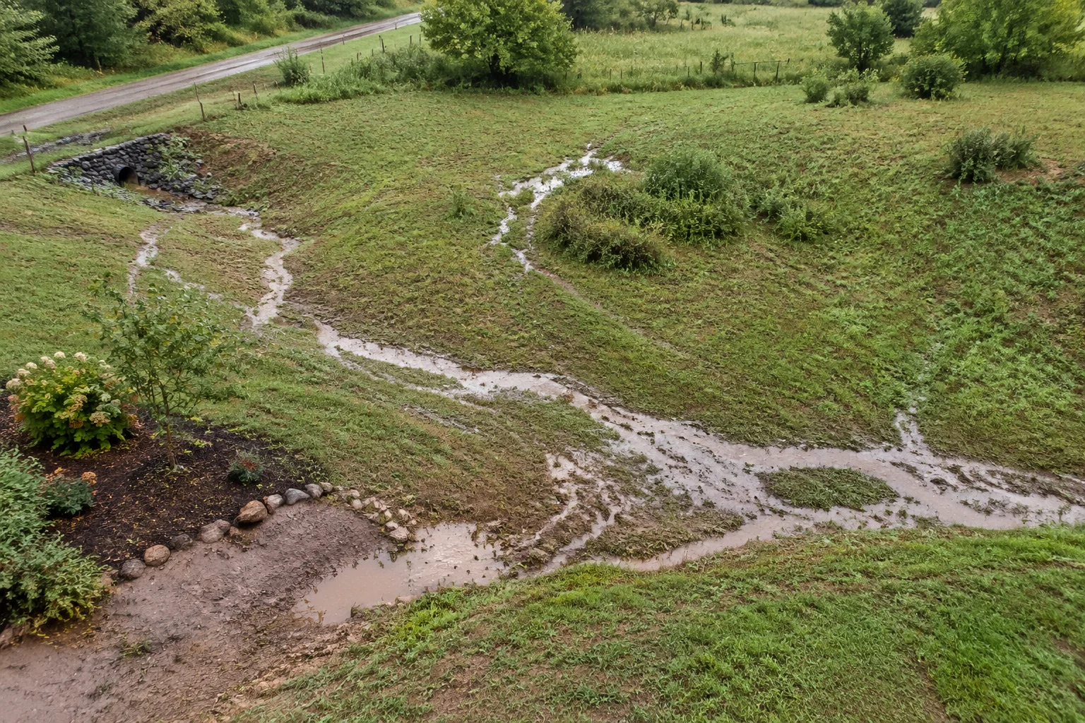 Рельеф участка и направление движения воды
